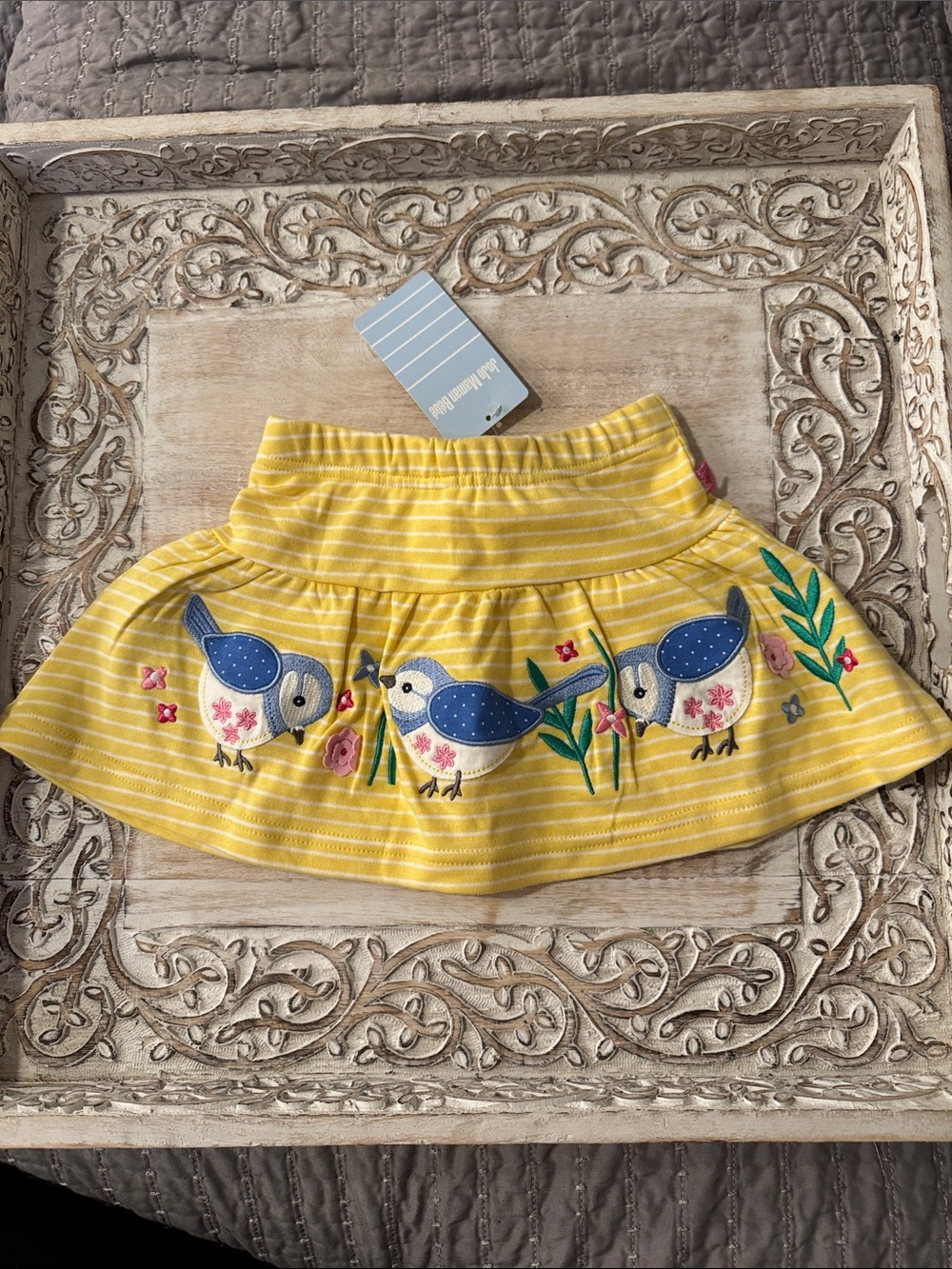 JoJo Maman Bébé Yellow Bird Embroidered Kids Matching Set - Picture 3 of 15